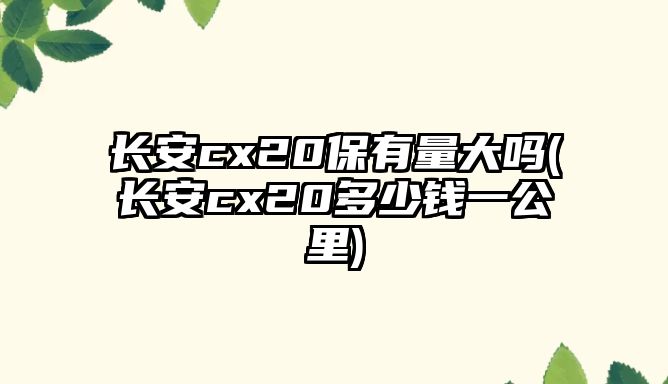 長安cx20保有量大嗎(長安cx20多少錢一公里)