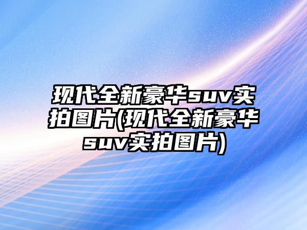 現(xiàn)代全新豪華suv實拍圖片(現(xiàn)代全新豪華suv實拍圖片)