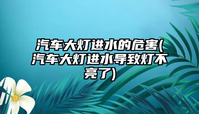 汽車大燈進(jìn)水的危害(汽車大燈進(jìn)水導(dǎo)致燈不亮了)