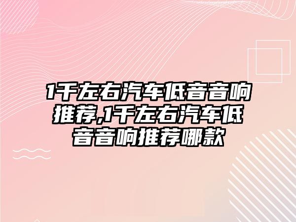 1千左右汽車低音音響推薦,1千左右汽車低音音響推薦哪款