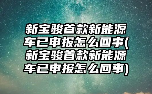 新寶駿首款新能源車(chē)已申報(bào)怎么回事(新寶駿首款新能源車(chē)已申報(bào)怎么回事)