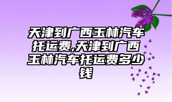 天津到廣西玉林汽車托運費,天津到廣西玉林汽車托運費多少錢