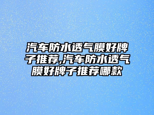 汽車防水透氣膜好牌子推薦,汽車防水透氣膜好牌子推薦哪款