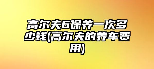 高爾夫6保養(yǎng)一次多少錢(高爾夫的養(yǎng)車費用)