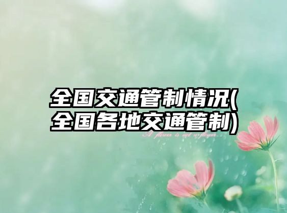 全國交通管制情況(全國各地交通管制)