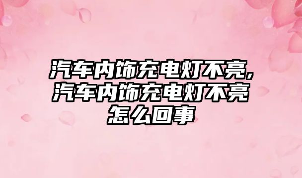 汽車內飾充電燈不亮,汽車內飾充電燈不亮怎么回事