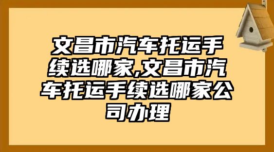 文昌市汽車托運手續(xù)選哪家,文昌市汽車托運手續(xù)選哪家公司辦理