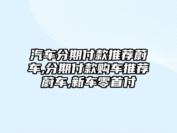 汽車分期付款推薦蔚車,分期付款購(gòu)車推薦蔚車,新車零首付