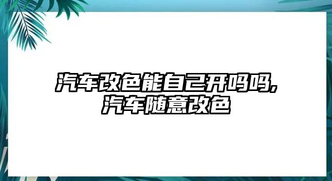 汽車改色能自己開(kāi)嗎嗎,汽車隨意改色