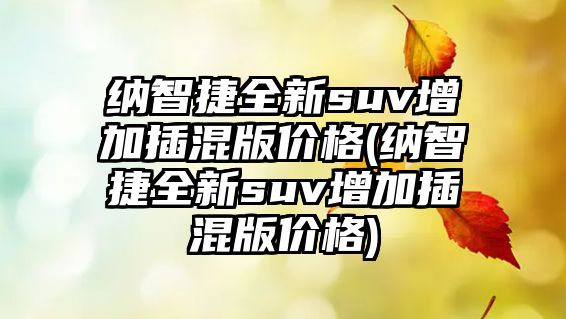 納智捷全新suv增加插混版價格(納智捷全新suv增加插混版價格)