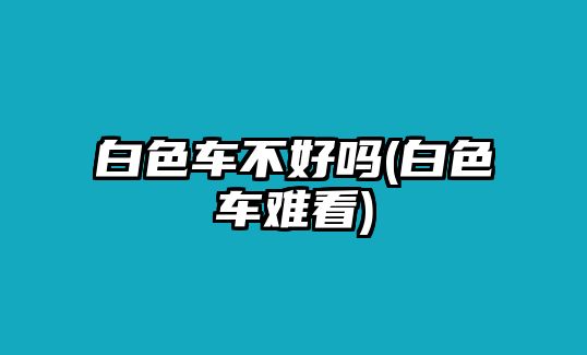 白色車不好嗎(白色車難看)