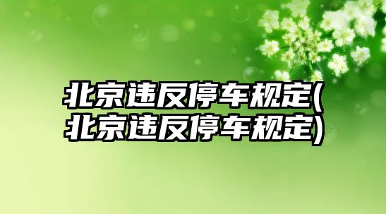 北京違反停車規(guī)定(北京違反停車規(guī)定)