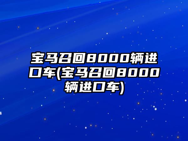 寶馬召回8000輛進口車(寶馬召回8000輛進口車)