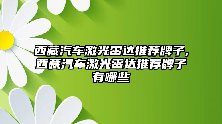 西藏汽車激光雷達推薦牌子,西藏汽車激光雷達推薦牌子有哪些