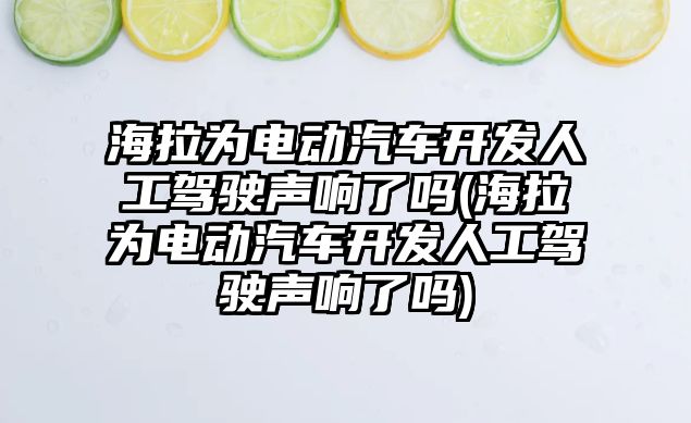 海拉為電動汽車開發(fā)人工駕駛聲響了嗎(海拉為電動汽車開發(fā)人工駕駛聲響了嗎)