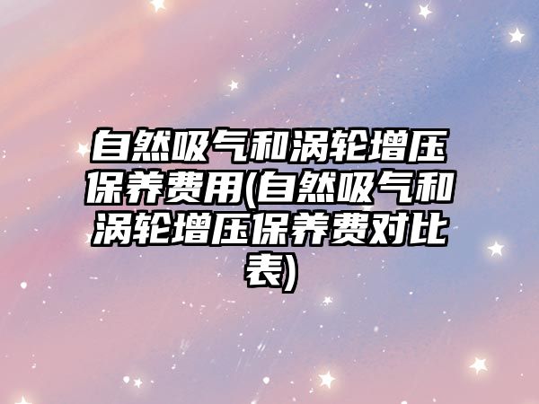 自然吸氣和渦輪增壓保養(yǎng)費(fèi)用(自然吸氣和渦輪增壓保養(yǎng)費(fèi)對比表)