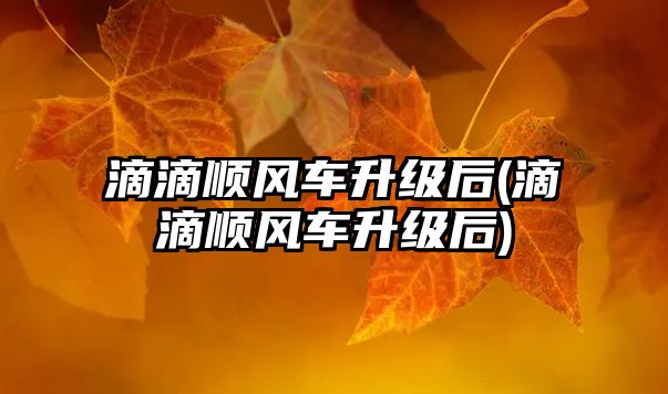 滴滴順風(fēng)車升級后(滴滴順風(fēng)車升級后)