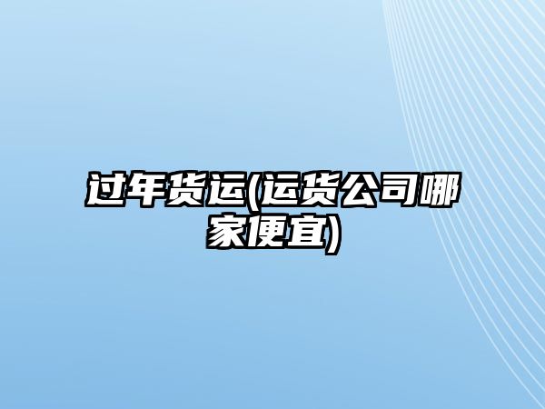 過(guò)年貨運(yùn)(運(yùn)貨公司哪家便宜)