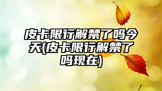 皮卡限行解禁了嗎今天(皮卡限行解禁了嗎現(xiàn)在)