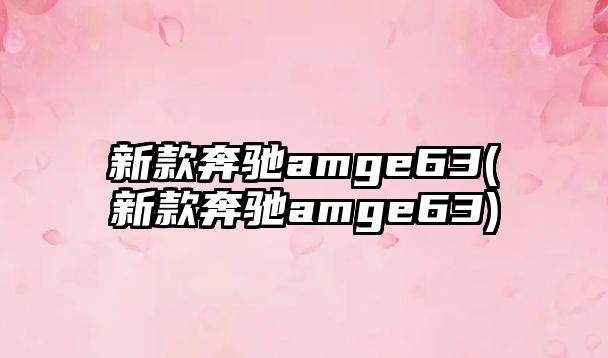 新款奔馳amge63(新款奔馳amge63)