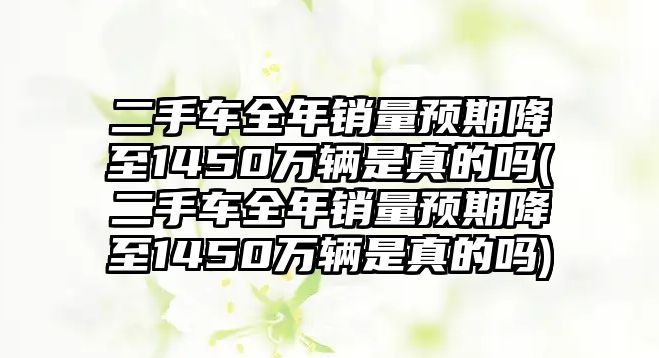 二手車全年銷量預(yù)期降至1450萬輛是真的嗎(二手車全年銷量預(yù)期降至1450萬輛是真的嗎)