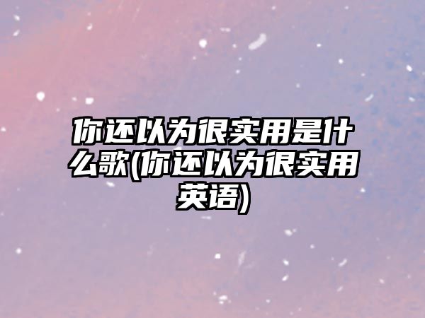 你還以為很實用是什么歌(你還以為很實用英語)