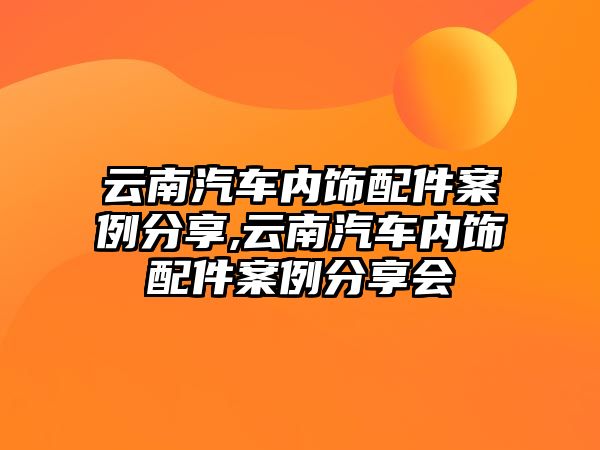 云南汽車內(nèi)飾配件案例分享,云南汽車內(nèi)飾配件案例分享會