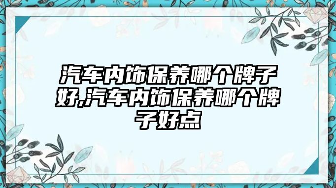 汽車內(nèi)飾保養(yǎng)哪個(gè)牌子好,汽車內(nèi)飾保養(yǎng)哪個(gè)牌子好點(diǎn)