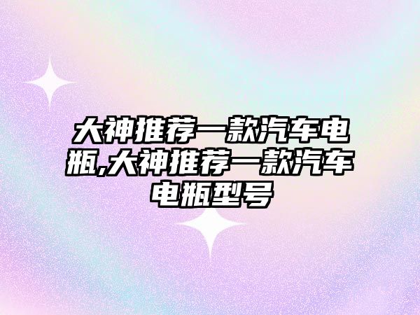 大神推薦一款汽車電瓶,大神推薦一款汽車電瓶型號