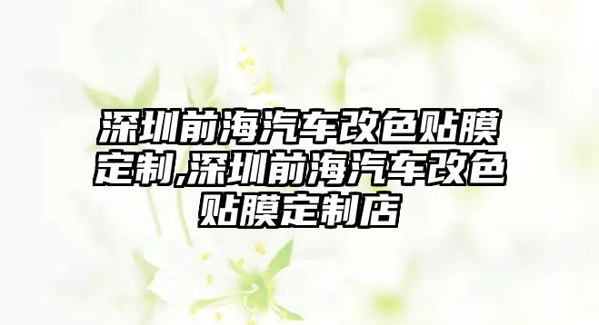 深圳前海汽車改色貼膜定制,深圳前海汽車改色貼膜定制店