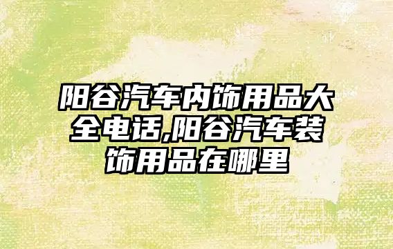 陽谷汽車內(nèi)飾用品大全電話,陽谷汽車裝飾用品在哪里