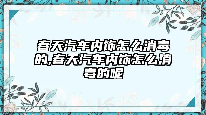 春天汽車內(nèi)飾怎么消毒的,春天汽車內(nèi)飾怎么消毒的呢