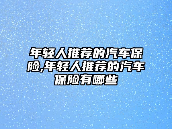 年輕人推薦的汽車保險(xiǎn),年輕人推薦的汽車保險(xiǎn)有哪些