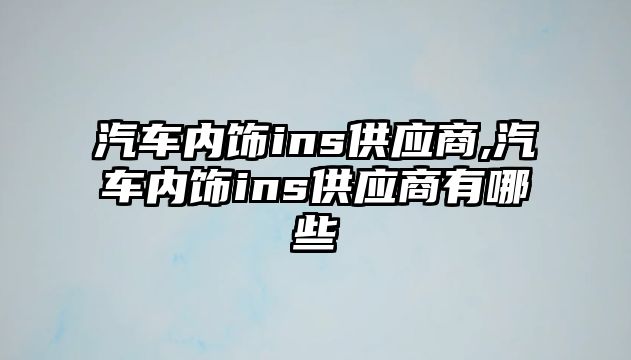 汽車內(nèi)飾ins供應商,汽車內(nèi)飾ins供應商有哪些