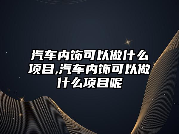 汽車內(nèi)飾可以做什么項(xiàng)目,汽車內(nèi)飾可以做什么項(xiàng)目呢