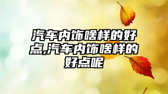 汽車內(nèi)飾啥樣的好點(diǎn),汽車內(nèi)飾啥樣的好點(diǎn)呢