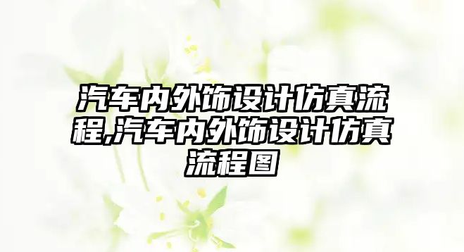 汽車(chē)內(nèi)外飾設(shè)計(jì)仿真流程,汽車(chē)內(nèi)外飾設(shè)計(jì)仿真流程圖